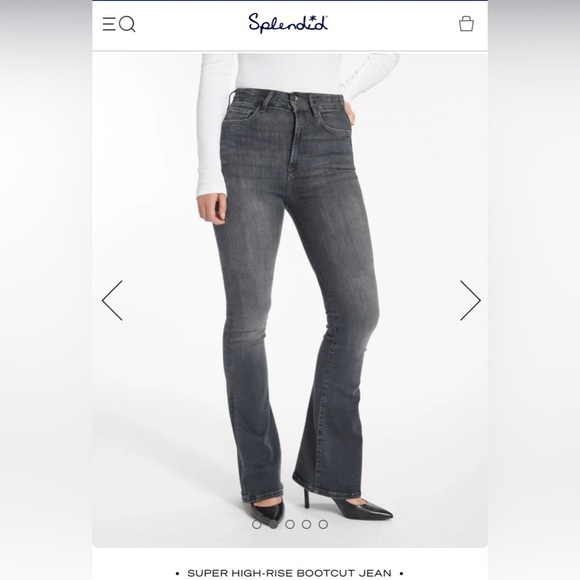 NWT Splendid Women's Super High-Rise Bootcut Jeans - Dark Grey - Picture 1 of 6
